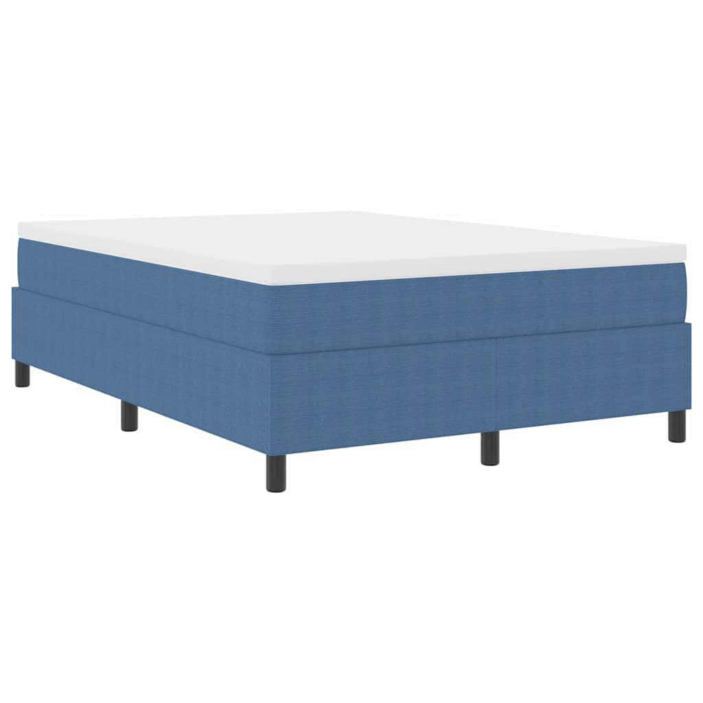 vidaXL Κρεβάτι με ελατήρια Μπλε και άσπρο 140 x 190 cm