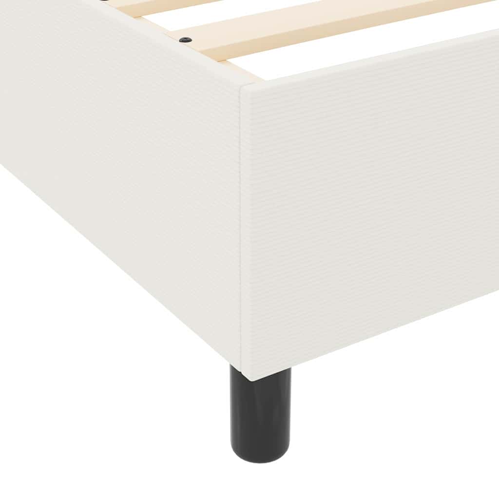 vidaXL Κρεβάτι με ελατήρια Κρέμα και Λευκό 140 x 200 cm