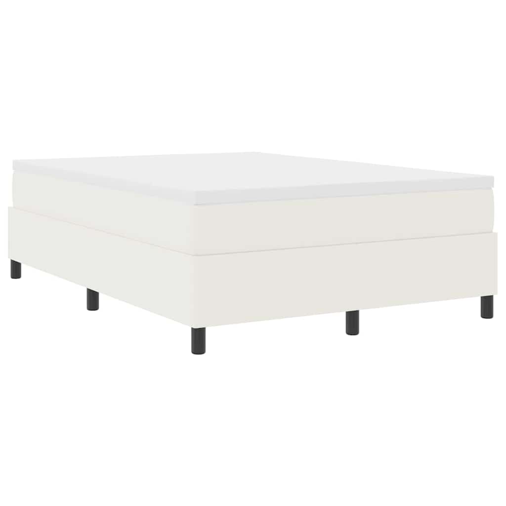 vidaXL Κρεβάτι με ελατήρια Κρέμα και Λευκό 140 x 200 cm