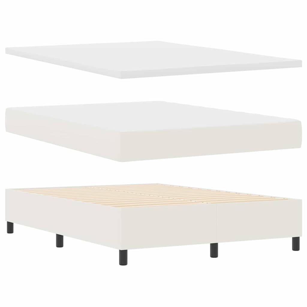 vidaXL Κρεβάτι με ελατήρια Κρέμα και Λευκό 140 x 200 cm