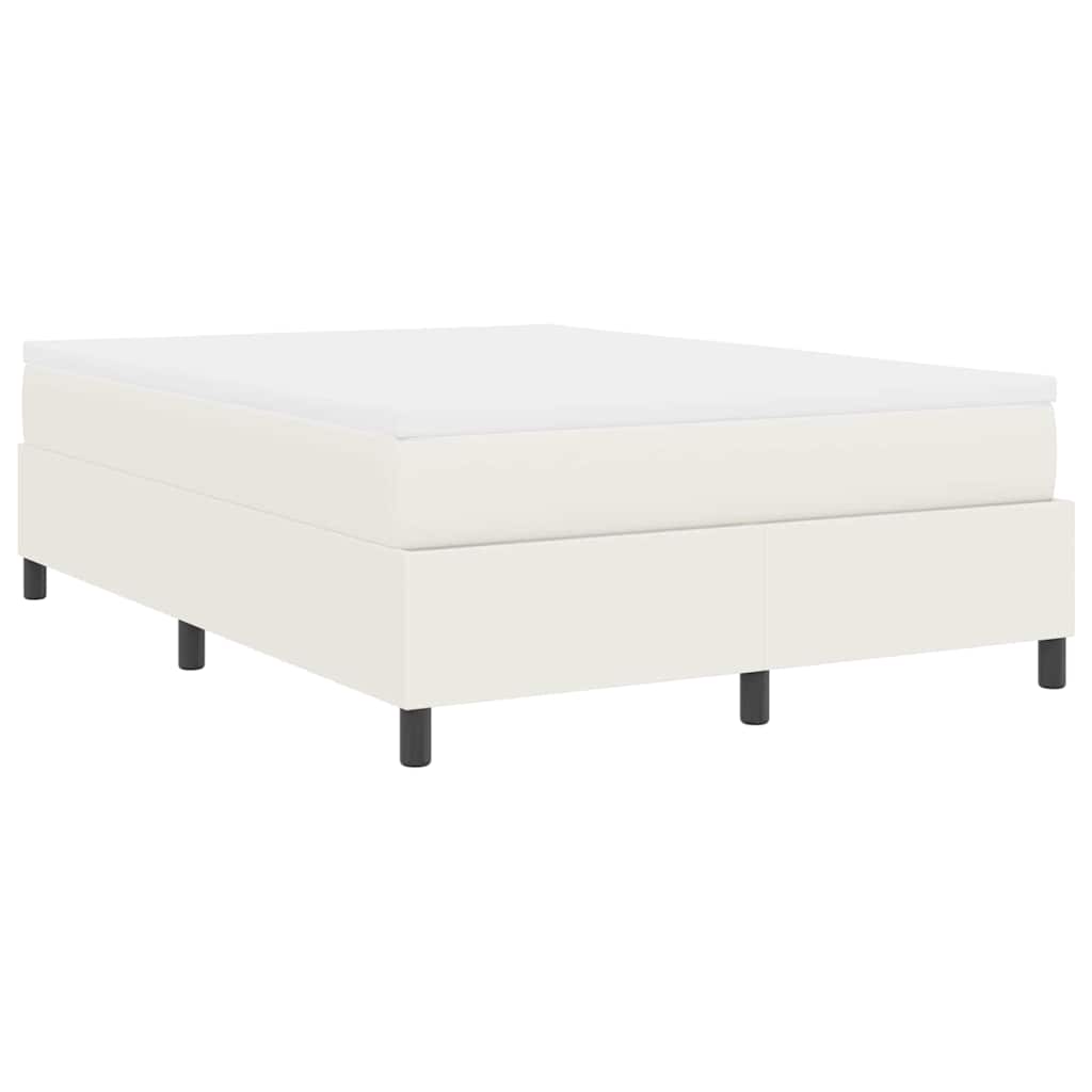 vidaXL Κρεβάτι με ελατήρια Κρέμα και Λευκό 140 x 200 cm