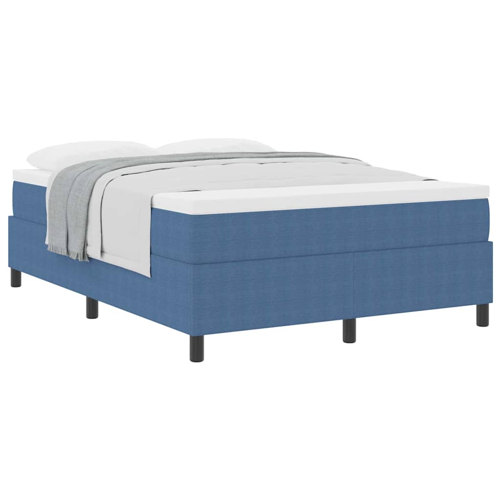 vidaXL Κρεβάτι με ελατήρια Μπλε και άσπρο 140 x 200 cm