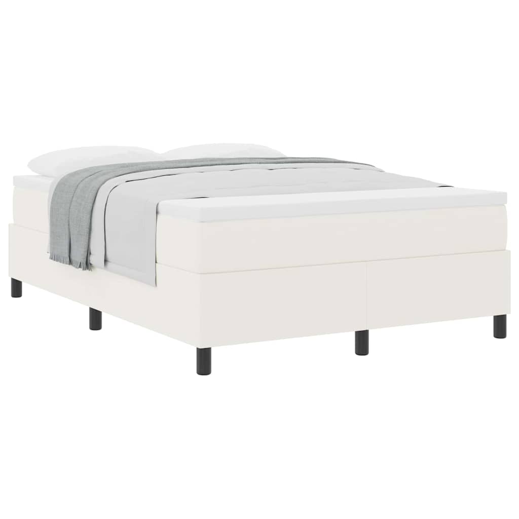vidaXL Κρεβάτι με ελατήρια Κρέμα και Λευκό 160 x 200 cm