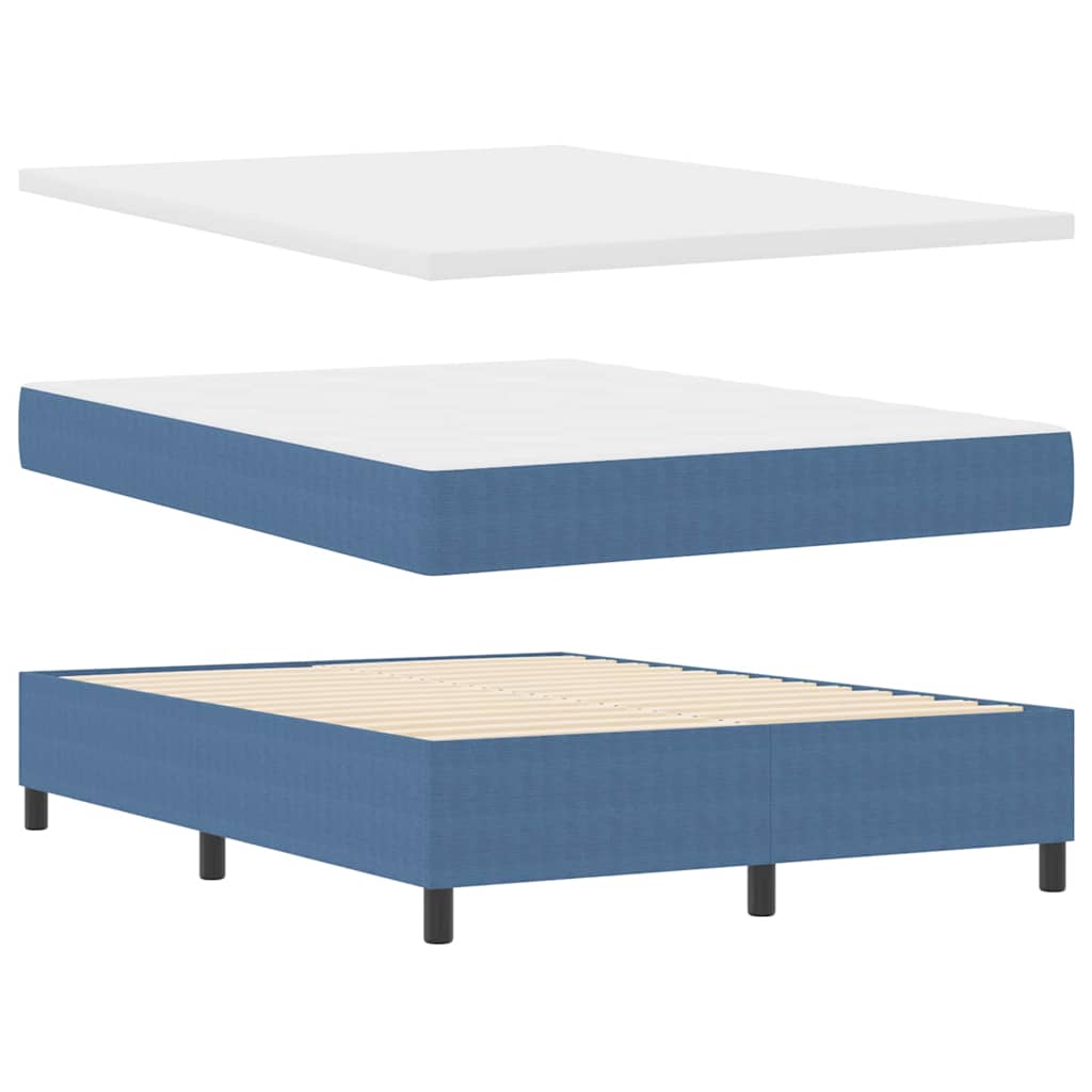 vidaXL Κρεβάτι με ελατήρια Μπλε και άσπρο 160 x 200 cm