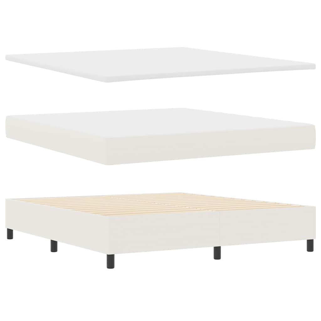 vidaXL Κρεβάτι με ελατήρια Κρέμα και Λευκό 180 x 200 cm