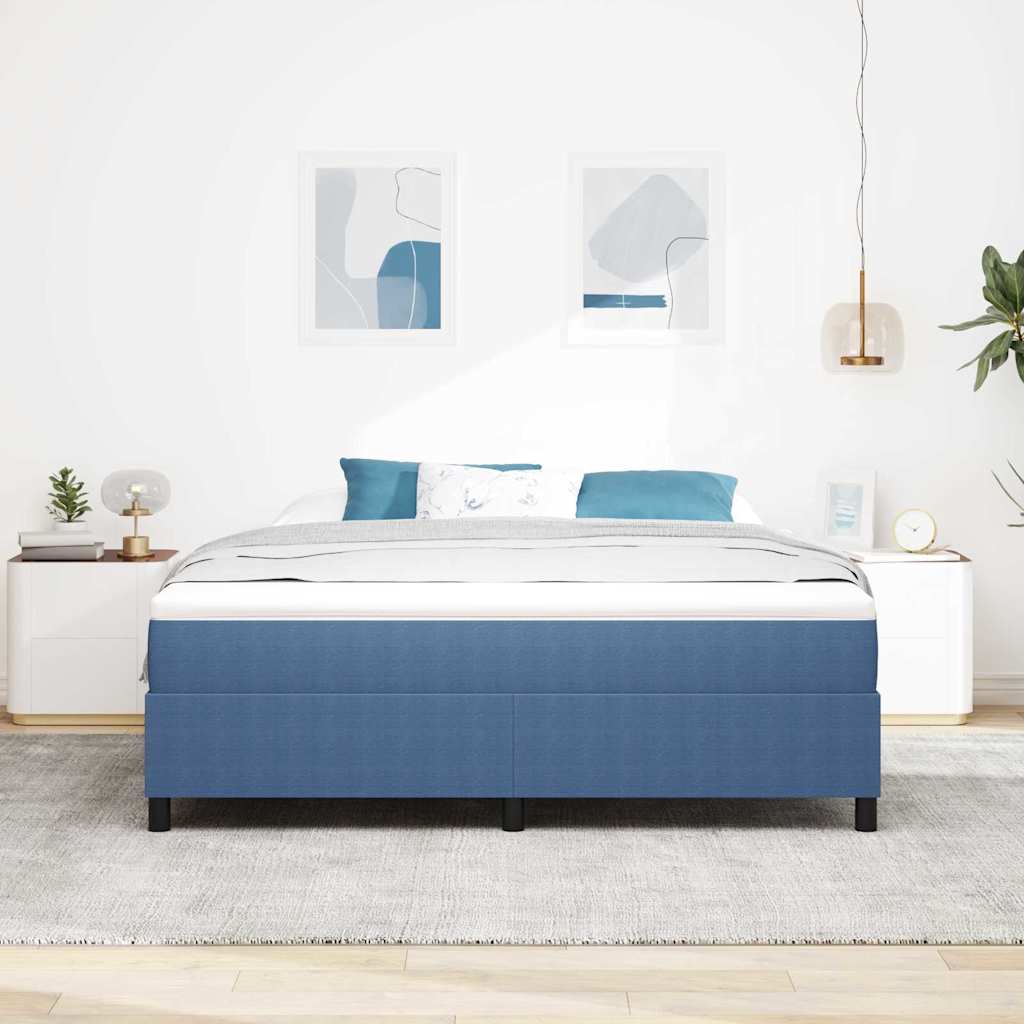 vidaXL Κρεβάτι με ελατήρια Μπλε και άσπρο 180 x 200 cm