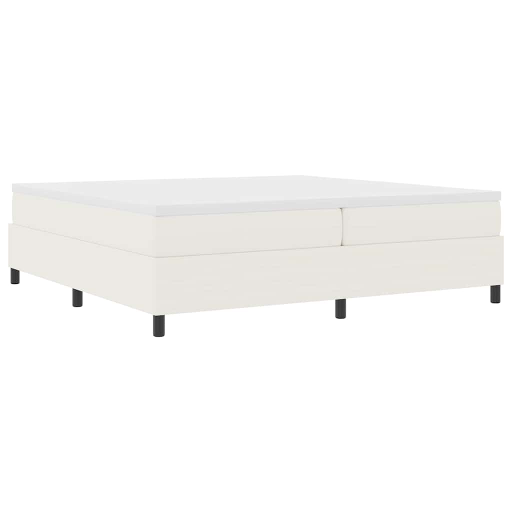 vidaXL Κρεβάτι με ελατήρια Κρέμα και Λευκό 200 x 200 cm