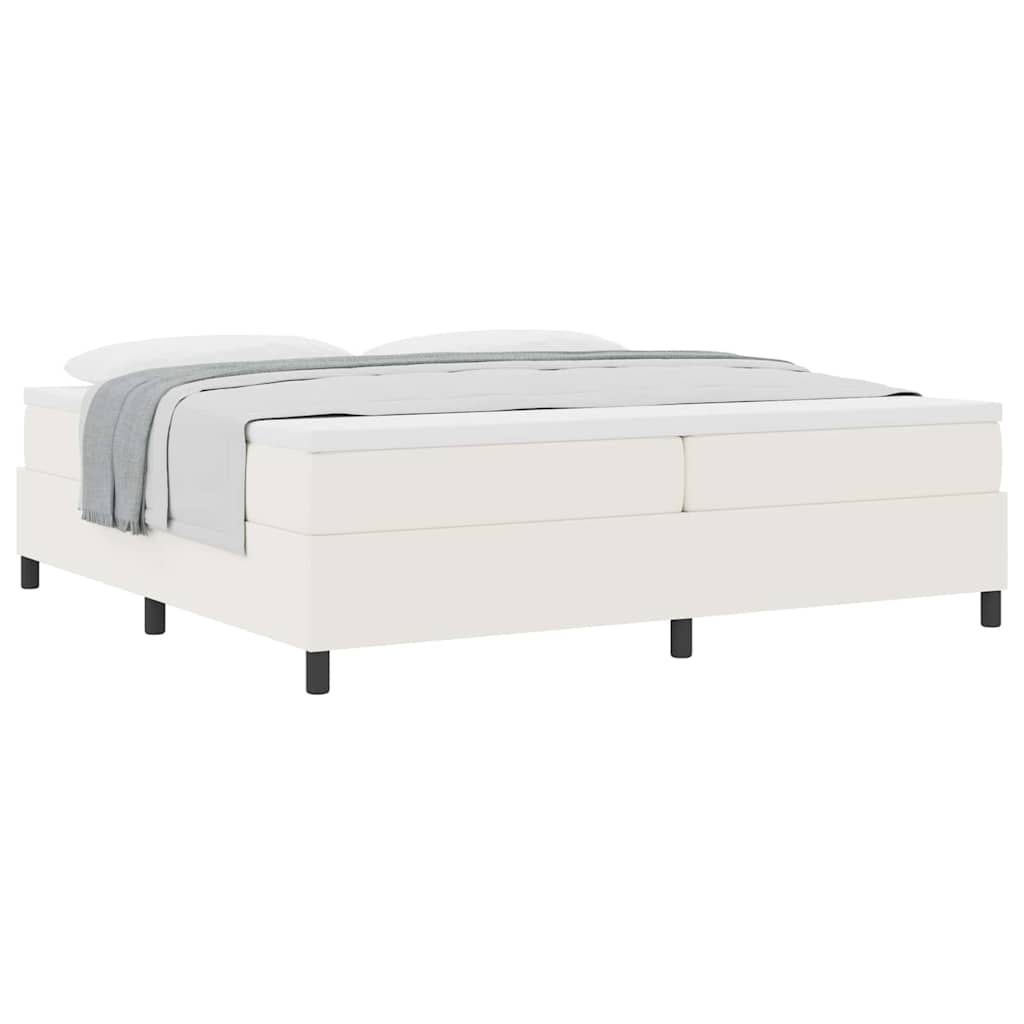 vidaXL Κρεβάτι με ελατήρια Κρέμα και Λευκό 200 x 200 cm