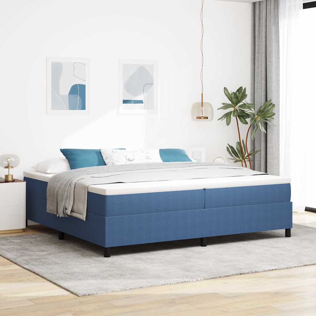 vidaXL Κρεβάτι με ελατήρια Μπλε και άσπρο 200 x 200 cm
