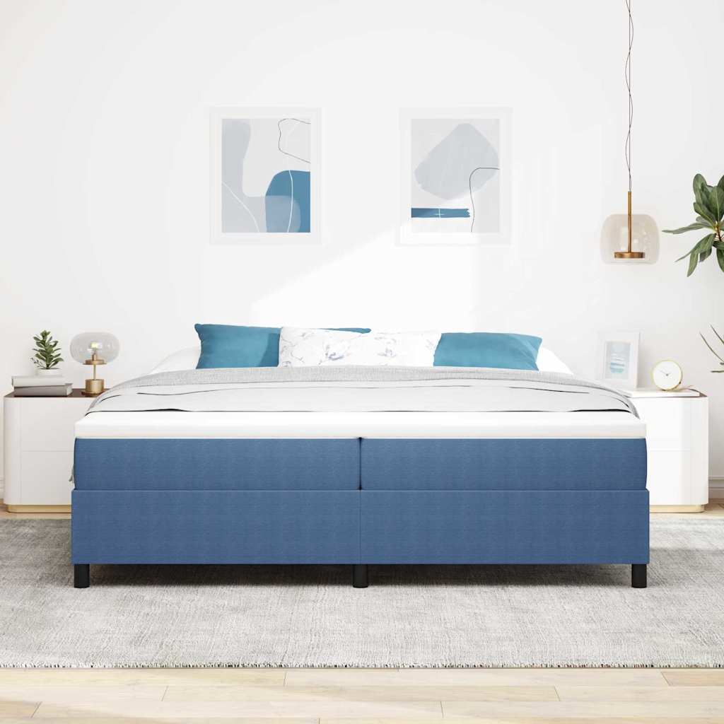 vidaXL Κρεβάτι με ελατήρια Μπλε και άσπρο 200 x 200 cm
