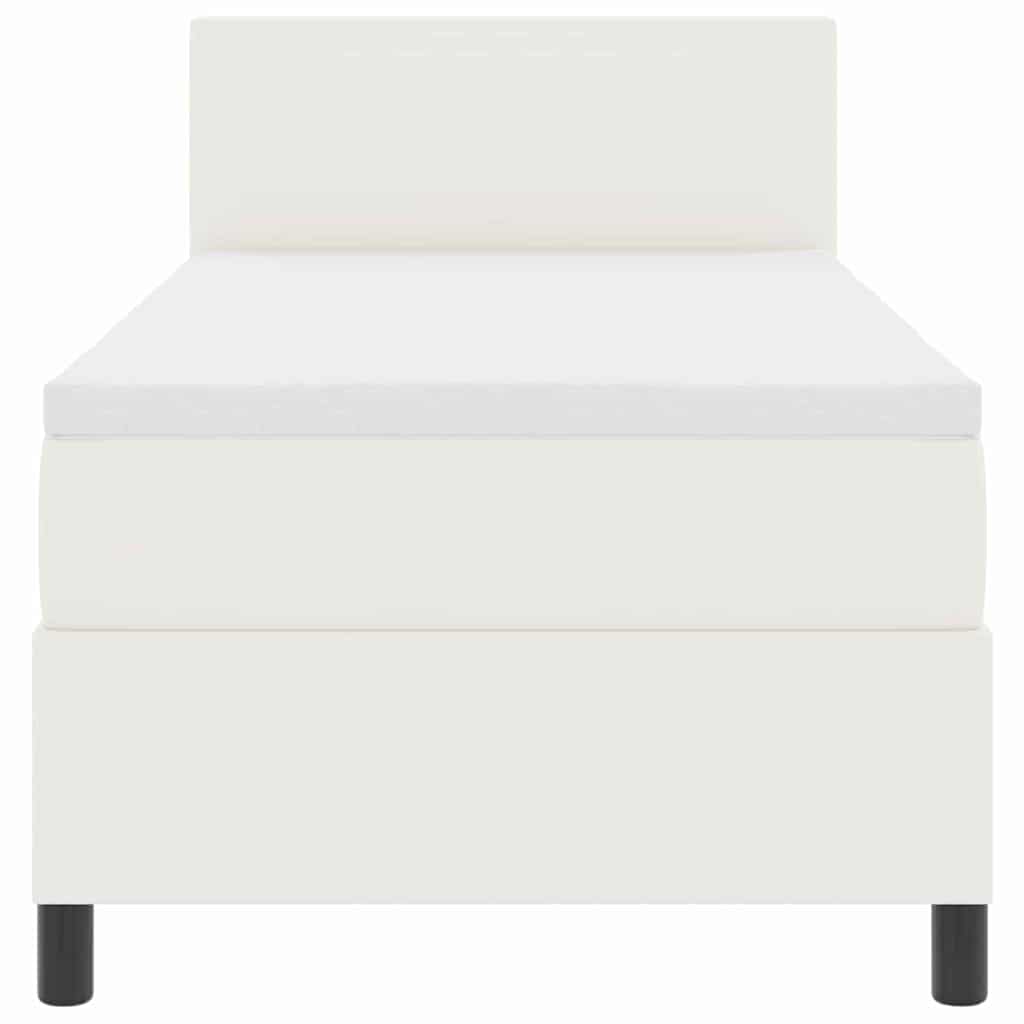 vidaXL LED Κρεβάτι με βάθρο με κεφαλάρι Κρέμα και Λευκό 100 x 200 cm