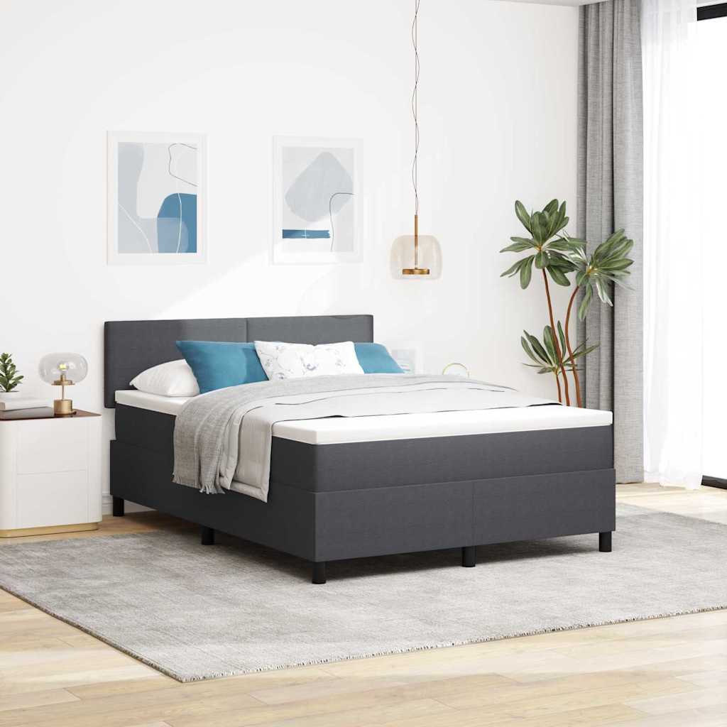 vidaXL LED Κρεβάτι με βάθρο Σκούρο Γκρι και Λευκό 160 x 200 cm
