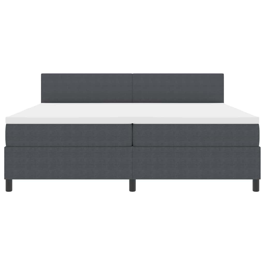vidaXL LED Κρεβάτι με βάθρο Σκούρο Γκρι και Λευκό 200 x 200 cm