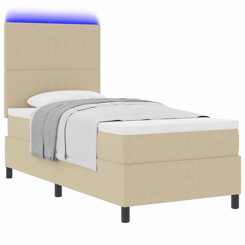 vidaXL LED Κρεβάτι με βάθρο Ανοιχτό Γκρι και Λευκό 80 x 200 cm