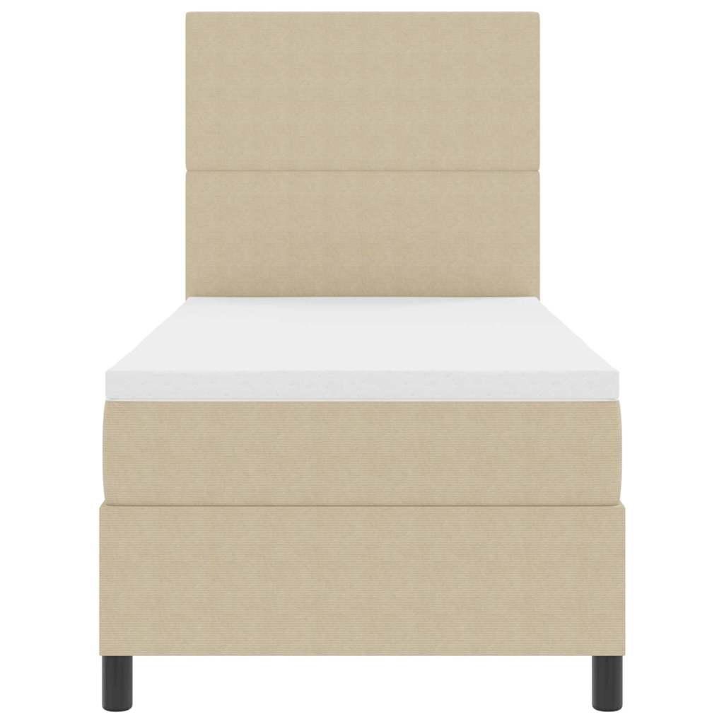 vidaXL LED Κρεβάτι με βάθρο Ανοιχτό Γκρι και Λευκό 100 x 200 cm