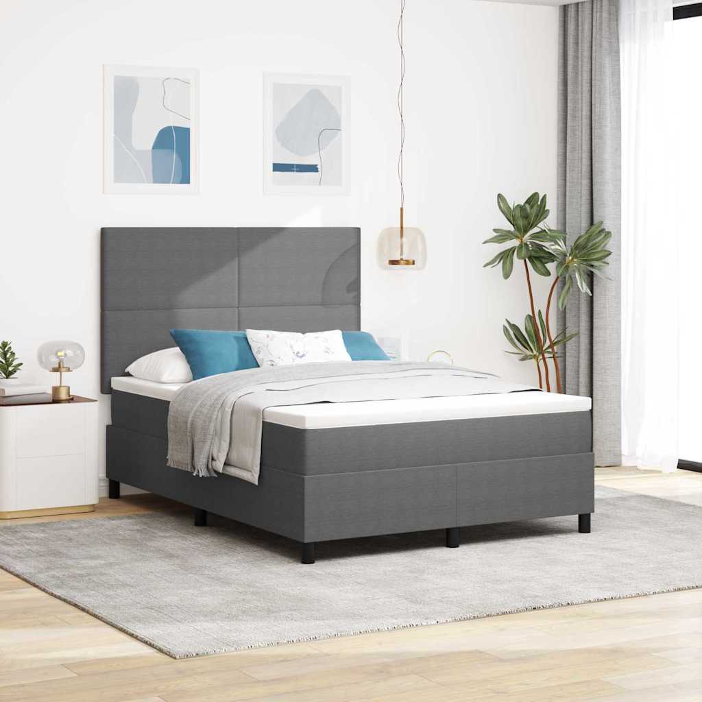 vidaXL LED Κρεβάτι με βάθρο Ανοιχτό Γκρι και Λευκό 140 x 200 cm