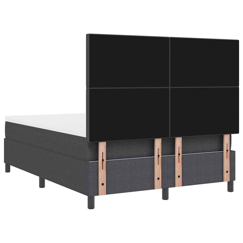vidaXL LED Κρεβάτι με βάθρο Σκούρο Γκρι και Λευκό 160 x 200 cm