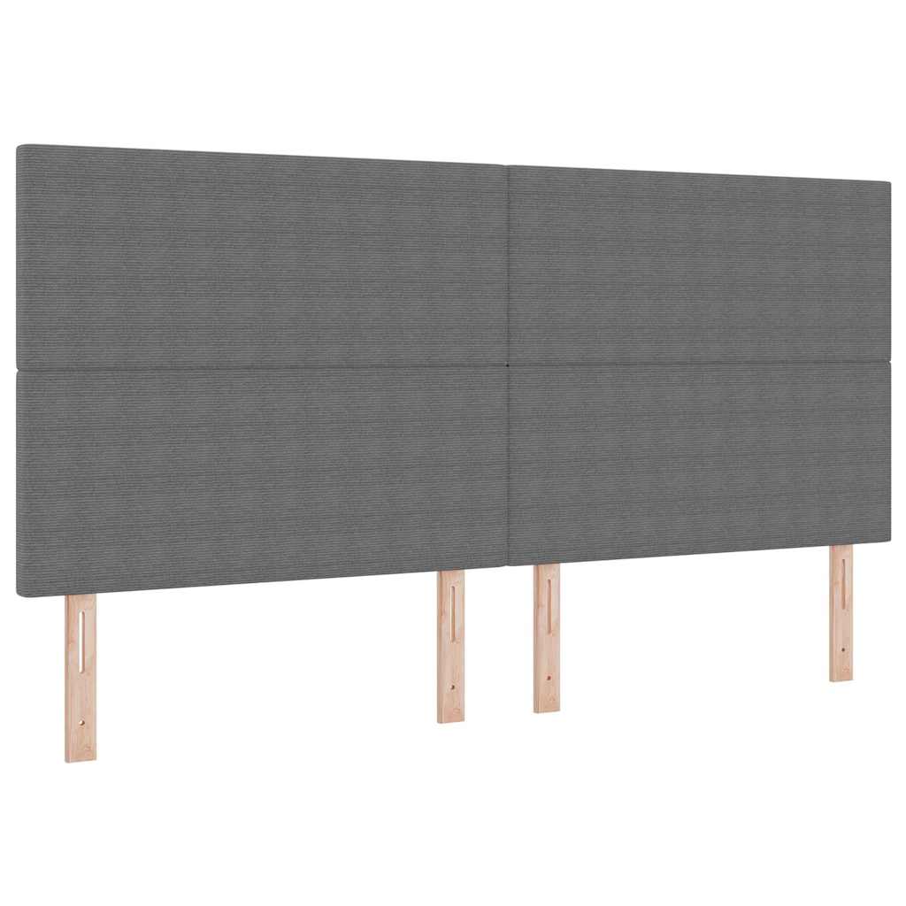 vidaXL LED Κρεβάτι με βάθρο Ανοιχτό Γκρι και Λευκό 200 x 200 cm