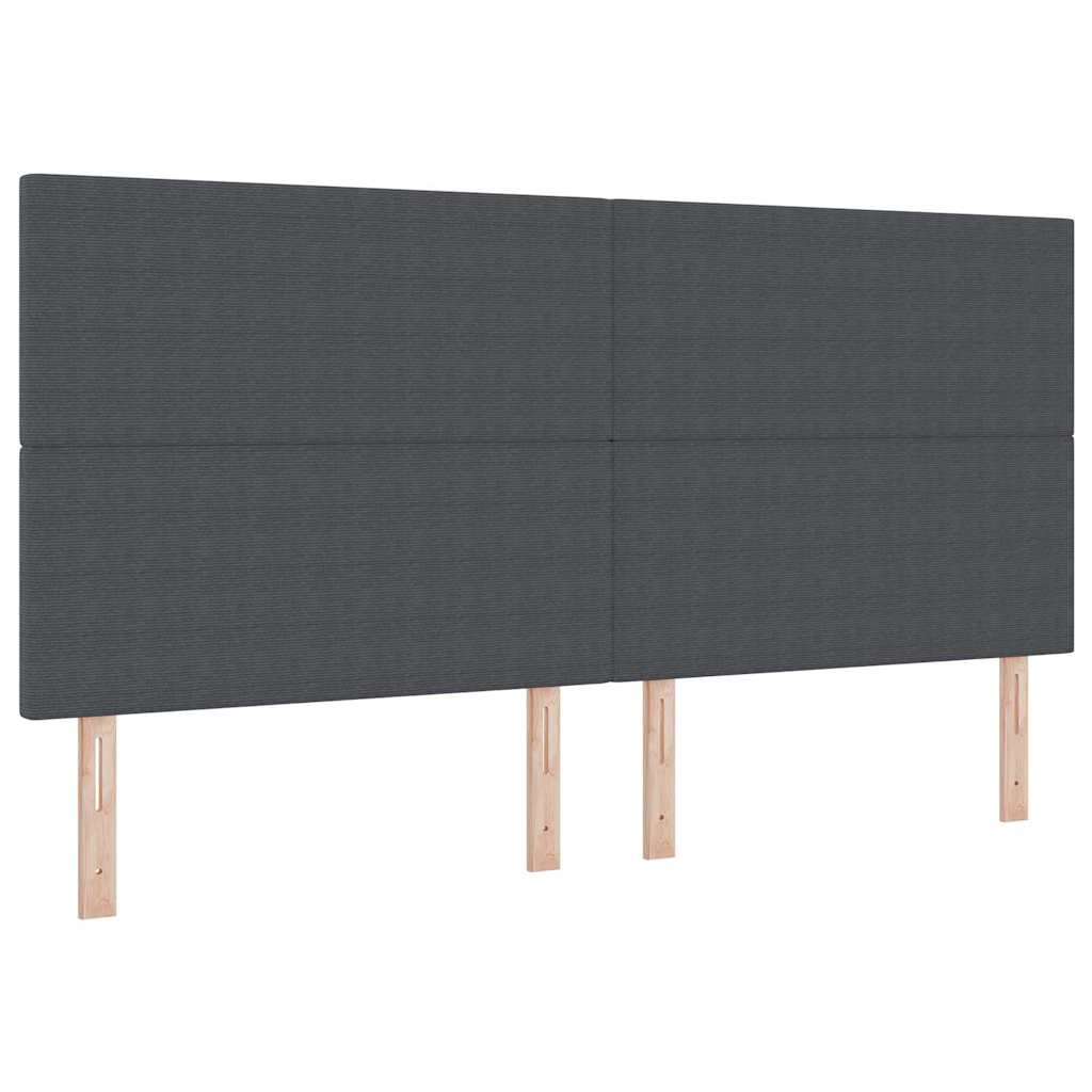 vidaXL LED Κρεβάτι με βάθρο Σκούρο Γκρι και Λευκό 200 x 200 cm
