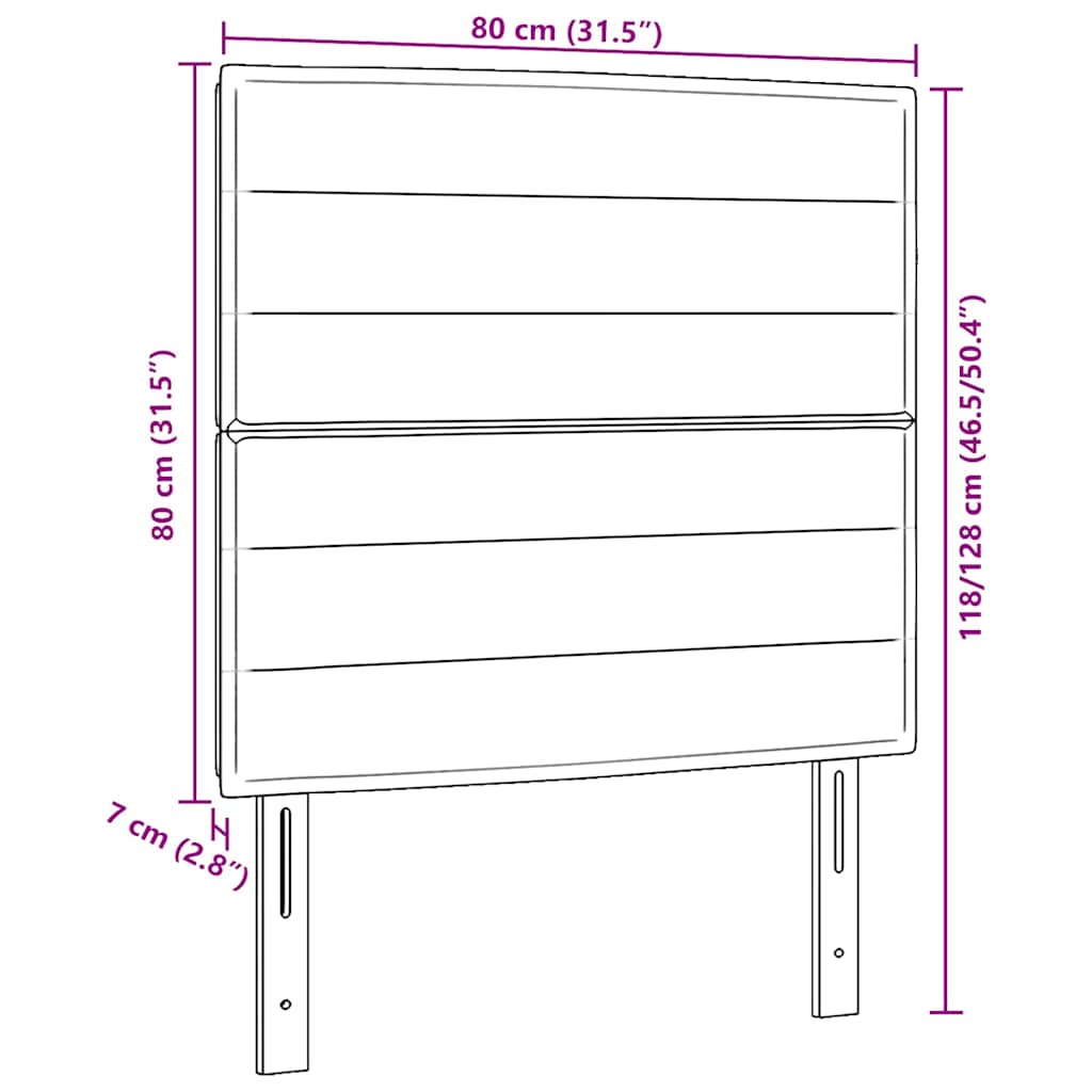 vidaXL Κεφαλάρι με κεφαλάρι Σκούρο Γκρι 80 cm Τεχνητό Δέρμα