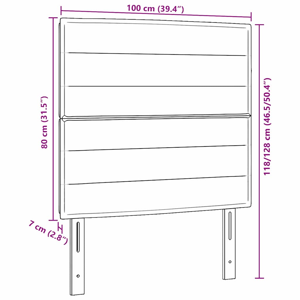 vidaXL Κεφαλάρι με κεφαλάρι Taupe 100 cm Τεχνητό Δέρμα