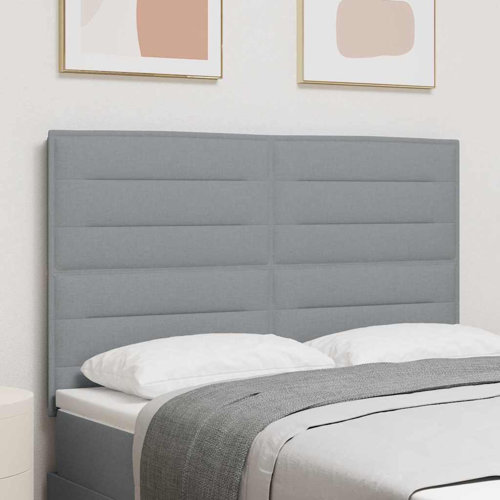 vidaXL Κεφαλάρι με κεφαλάρι Ανοιχτό γκρι 144 cm Τεχνητό Δέρμα