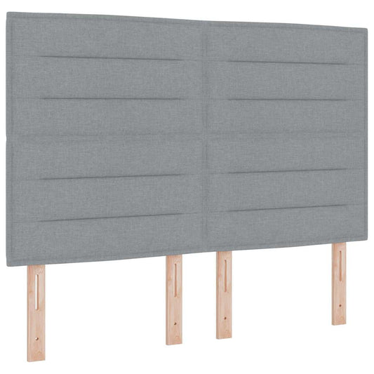 vidaXL Κεφαλάρι με κεφαλάρι Ανοιχτό γκρι 144 cm Τεχνητό Δέρμα