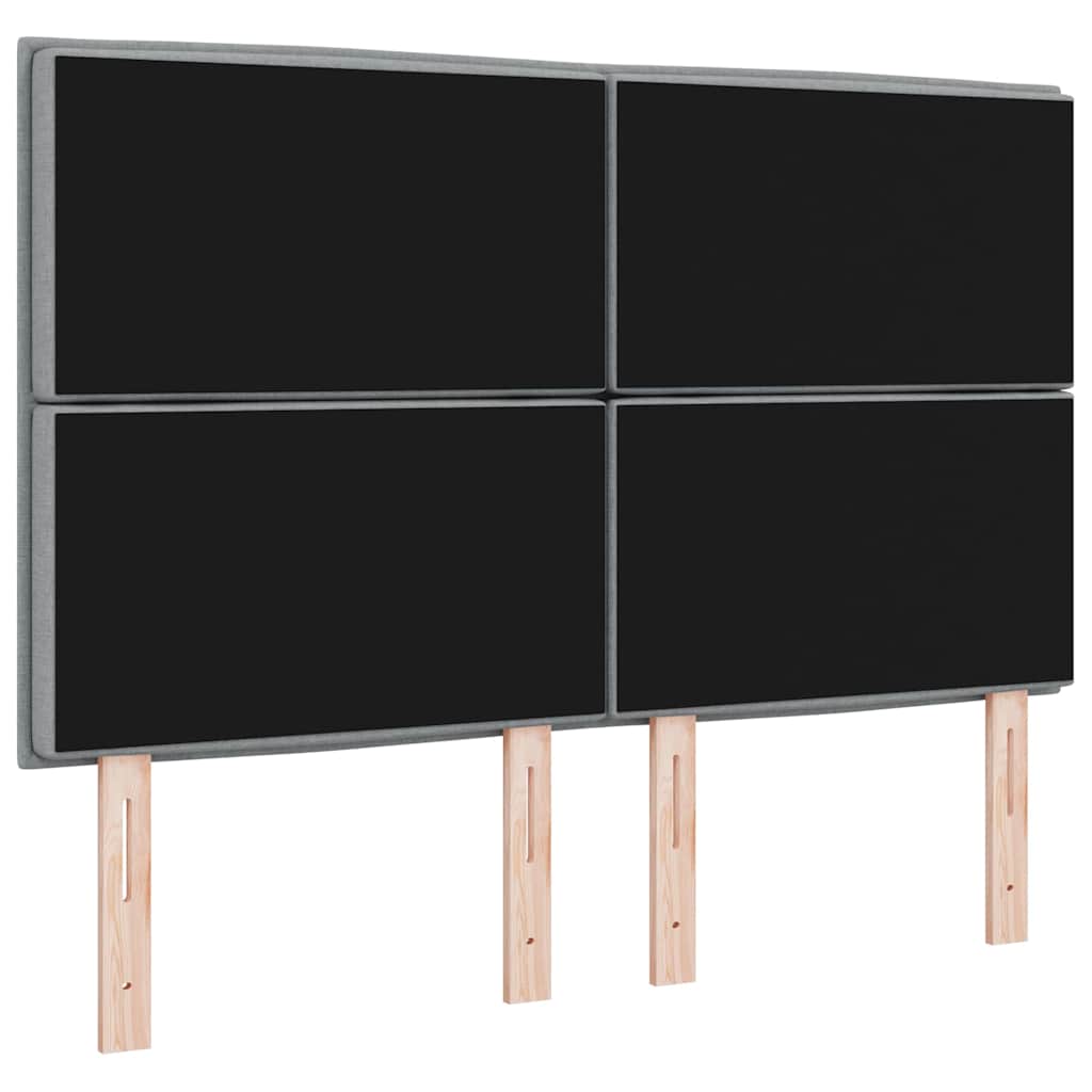 vidaXL Κεφαλάρι με κεφαλάρι Ανοιχτό γκρι 144 cm Τεχνητό Δέρμα