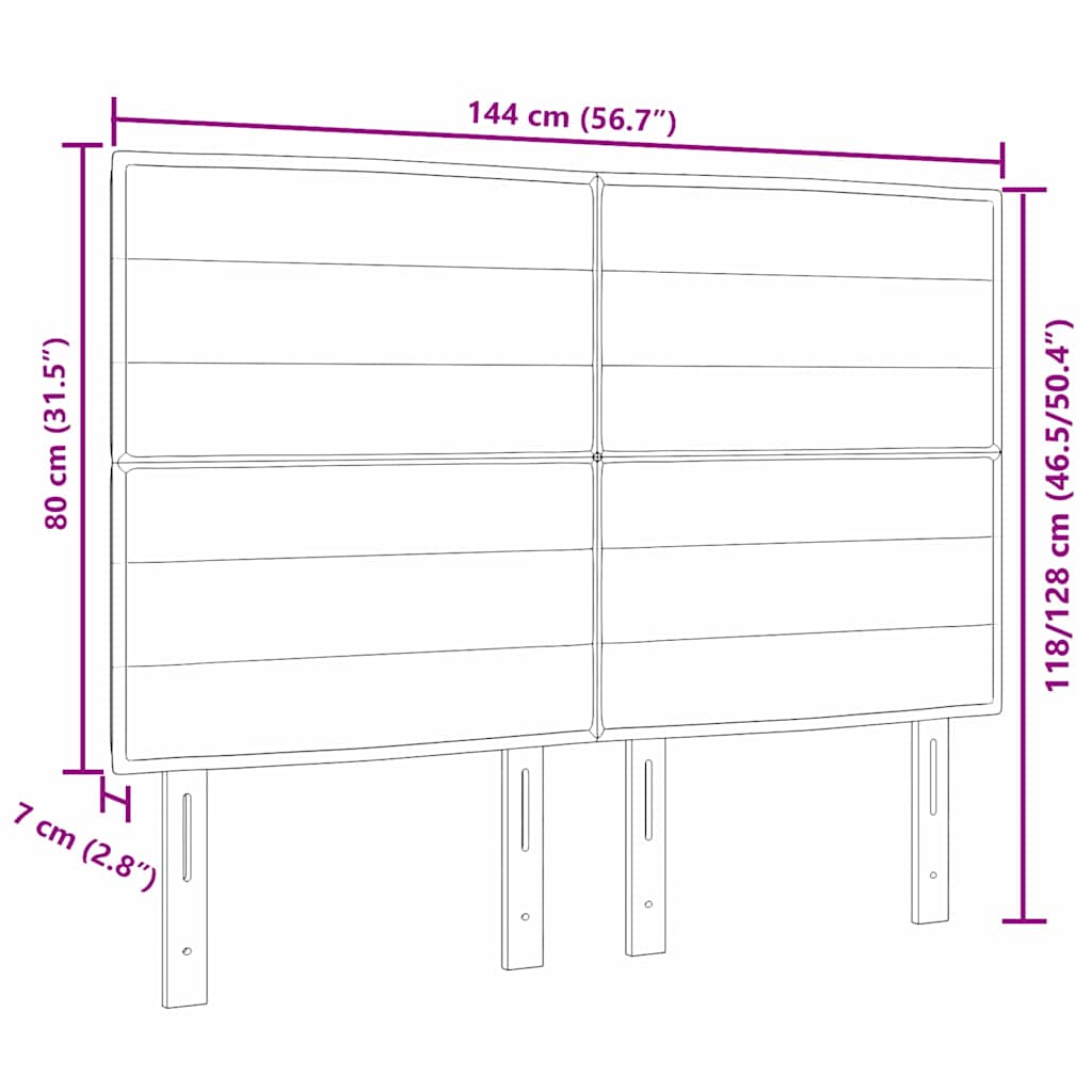 vidaXL Κεφαλάρι με κεφαλάρι Σκούρο Γκρι 144 cm Τεχνητό Δέρμα