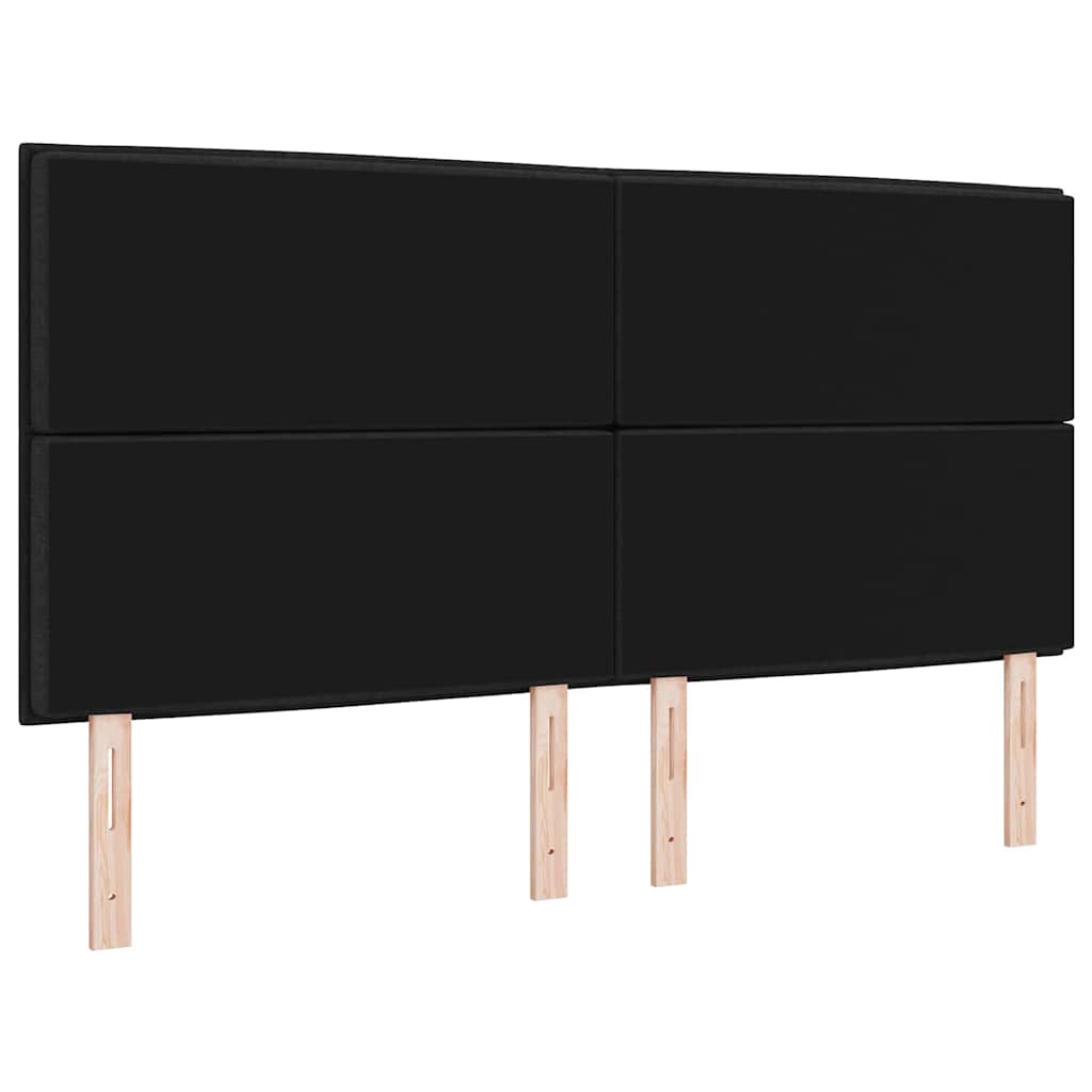 vidaXL Κεφαλάρι με κεφαλάρι Μαύρο 180 cm Τεχνητό Δέρμα