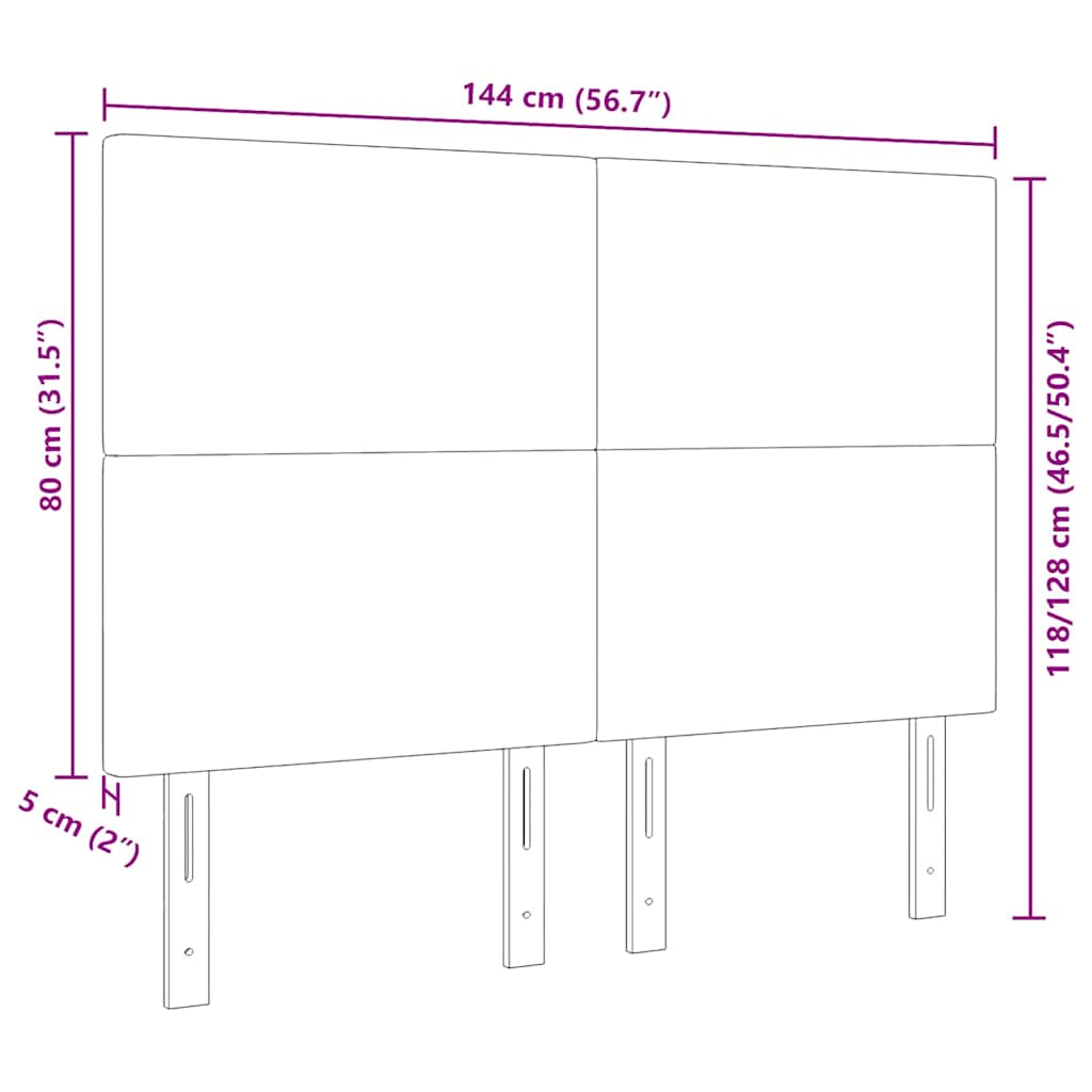 vidaXL Κεφαλάρι Ανοιχτό γκρι 144 cm Υφασμάτινο Κορντουρά