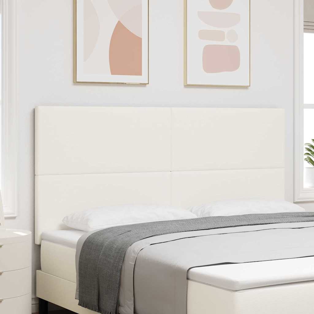 vidaXL Κεφαλάρι με κεφαλάρι Κρεμ 180 cm Τεχνητό Δέρμα