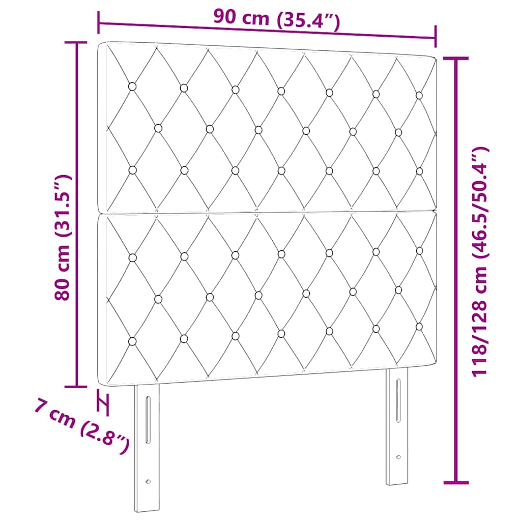 vidaXL Κεφαλάρι Σκούρο Μπλε 90 cm Βελούδο
