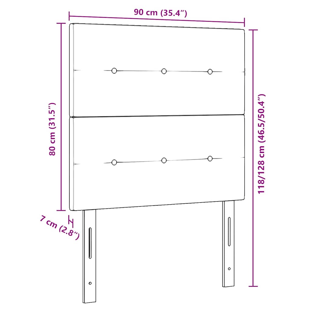 vidaXL Κεφαλάρι με κεφαλάρι Taupe 90 cm Τεχνητό Δέρμα