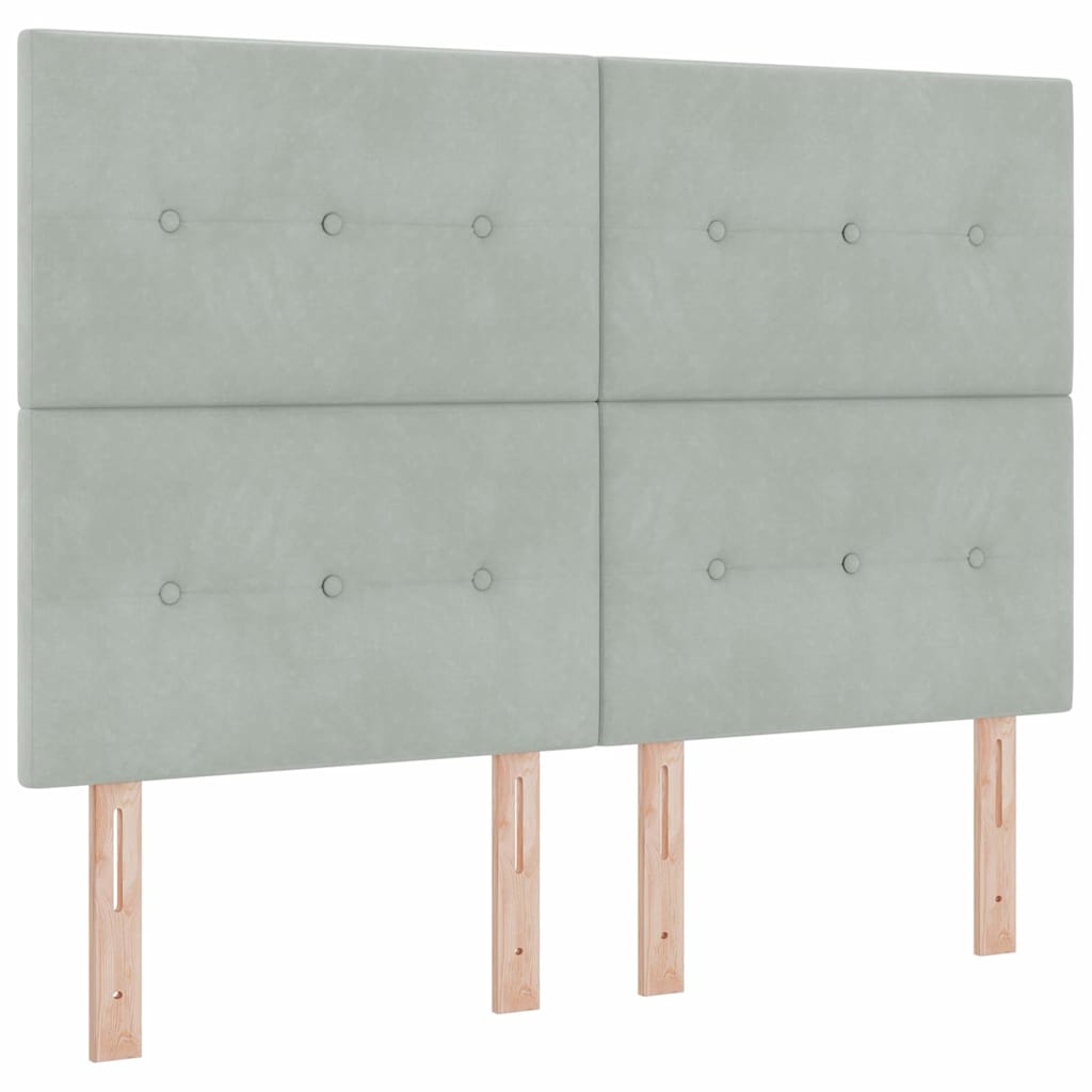 vidaXL Κεφαλάρι Ανοιχτό γκρι 144 cm Βελούδο