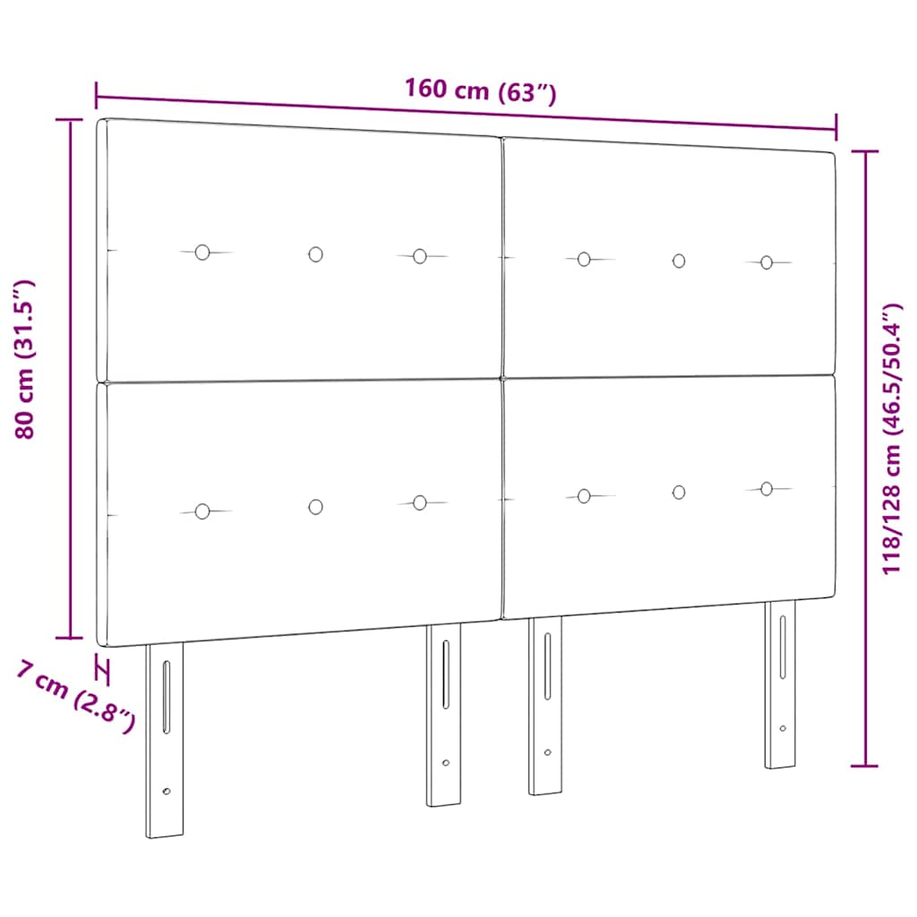 vidaXL Κεφαλάρι με κεφαλάρι Κρεμ 160 cm Τεχνητό Δέρμα