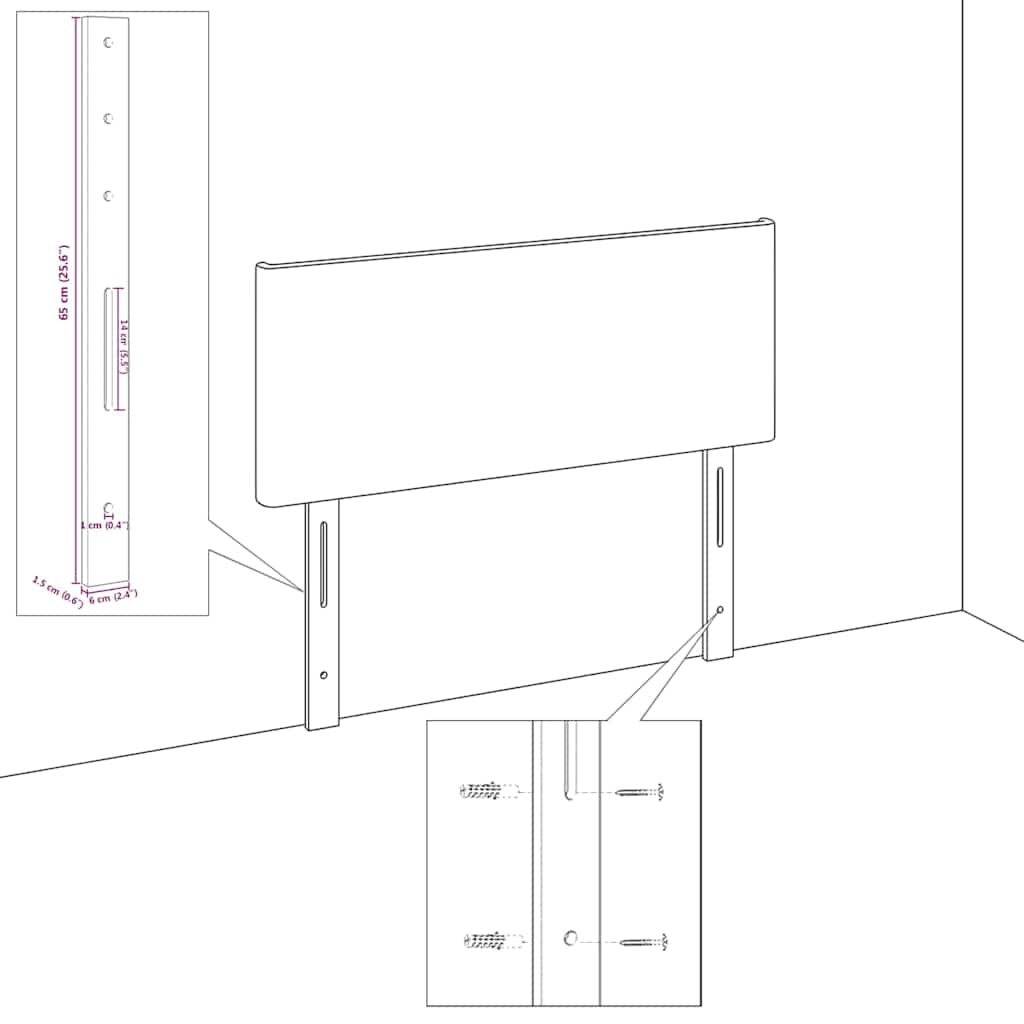 vidaXL Κεφαλάρι Σκούρο Γκρι 160 cm Βελούδο