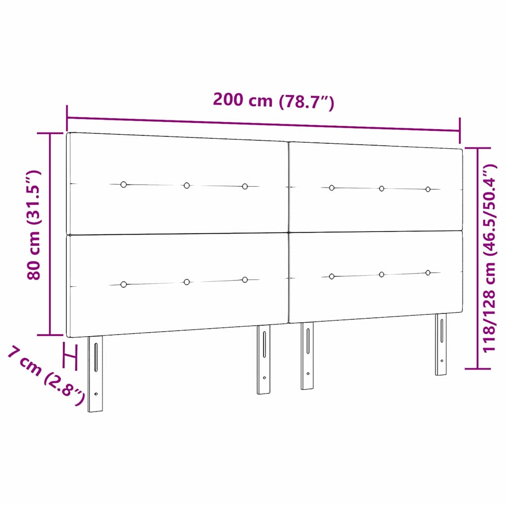 vidaXL Κεφαλάρι Ανοιχτό γκρι 200 cm Βελούδο