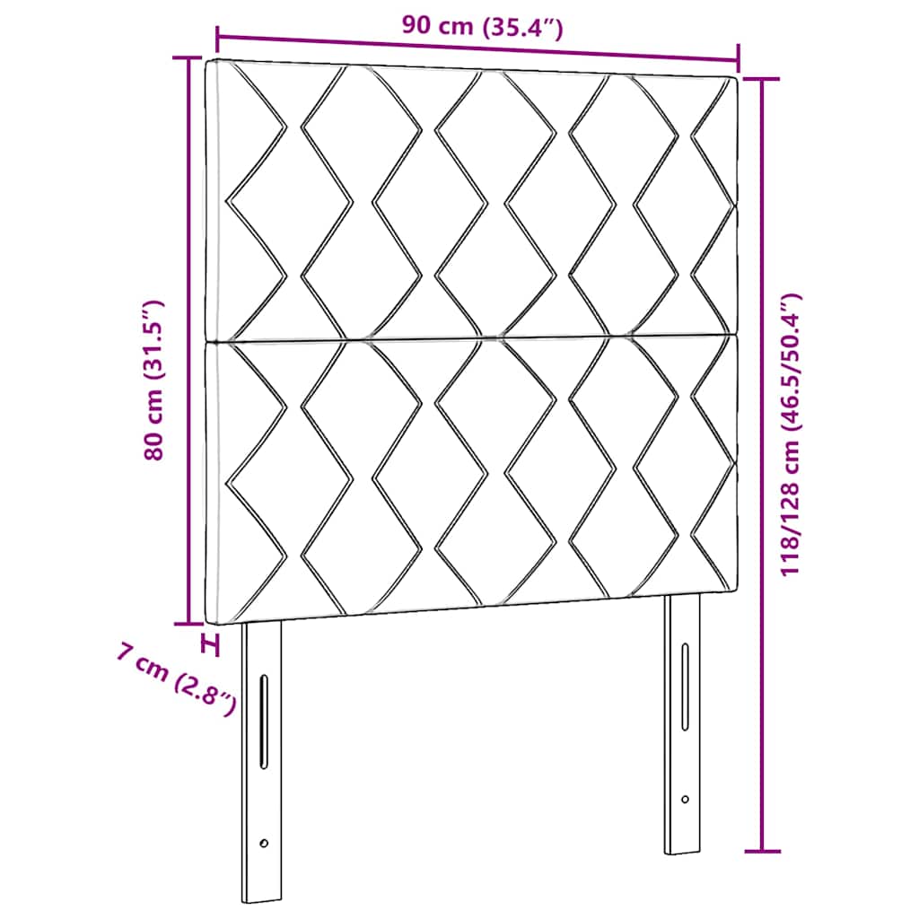 vidaXL Κεφαλάρι Σκούρο Καφέ 90 cm ύφασμα
