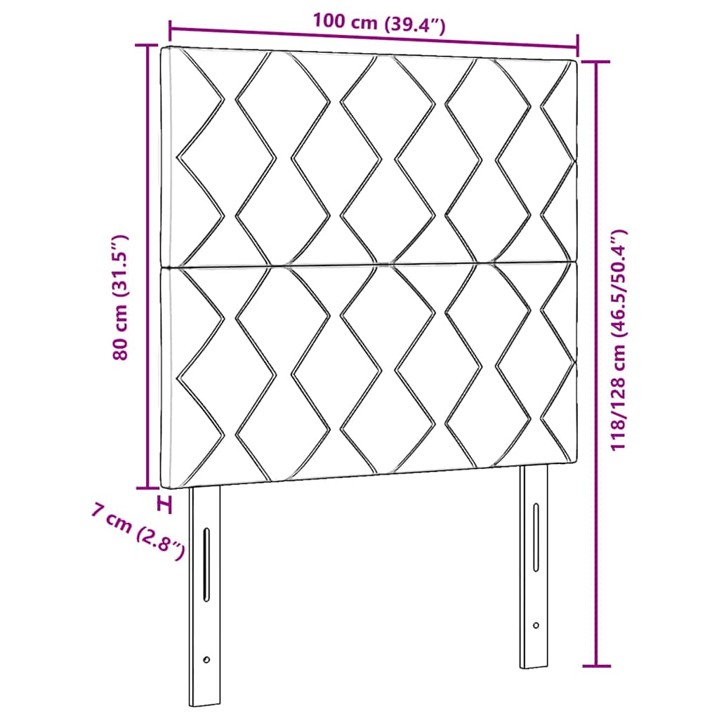 vidaXL Κεφαλάρι με κεφαλάρι Ανοιχτό γκρι 100 cm Τεχνητό Δέρμα