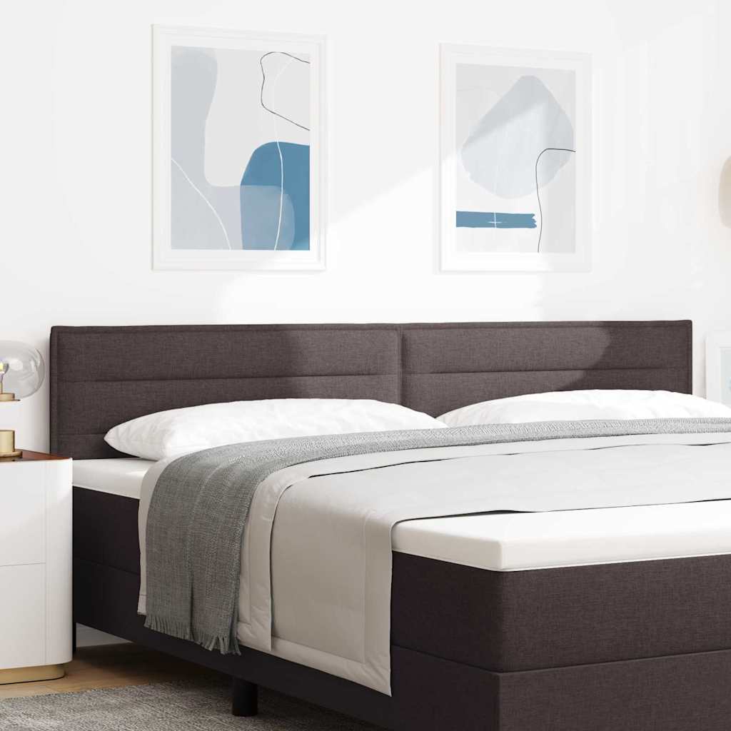 vidaXL LED κεφαλάρι με LED ταινίες φωτός Σκούρο Καφέ 200 cm ύφασμα