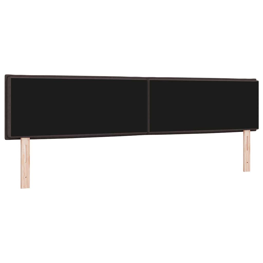 vidaXL LED κεφαλάρι με LED ταινίες φωτός Σκούρο Καφέ 200 cm ύφασμα