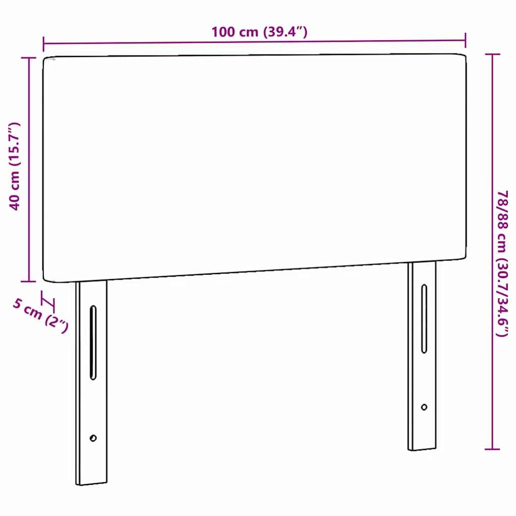 vidaXL LED κεφαλάρι Σκούρο Γκρι 100 cm Υφασμάτινο Κορντουρά