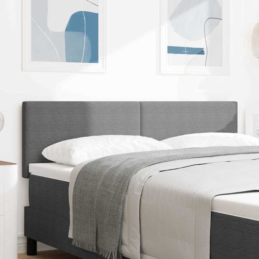 vidaXL LED κεφαλάρι Ανοιχτό γκρι 144 cm Υφασμάτινο Κορντουρά