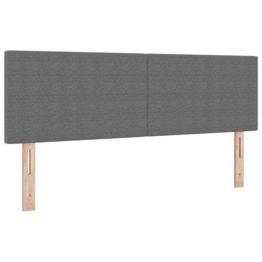 vidaXL LED κεφαλάρι Ανοιχτό γκρι 144 cm Υφασμάτινο Κορντουρά