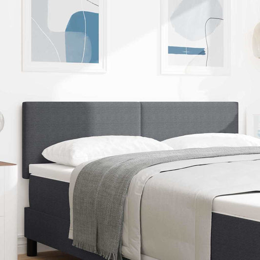 vidaXL LED κεφαλάρι Σκούρο Γκρι 160 cm Υφασμάτινο Κορντουρά