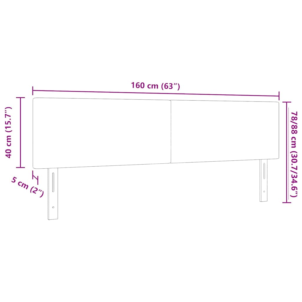 vidaXL LED κεφαλάρι με κεφαλάρι Κρεμ 160 cm Υφασμάτινο Κορντουρά