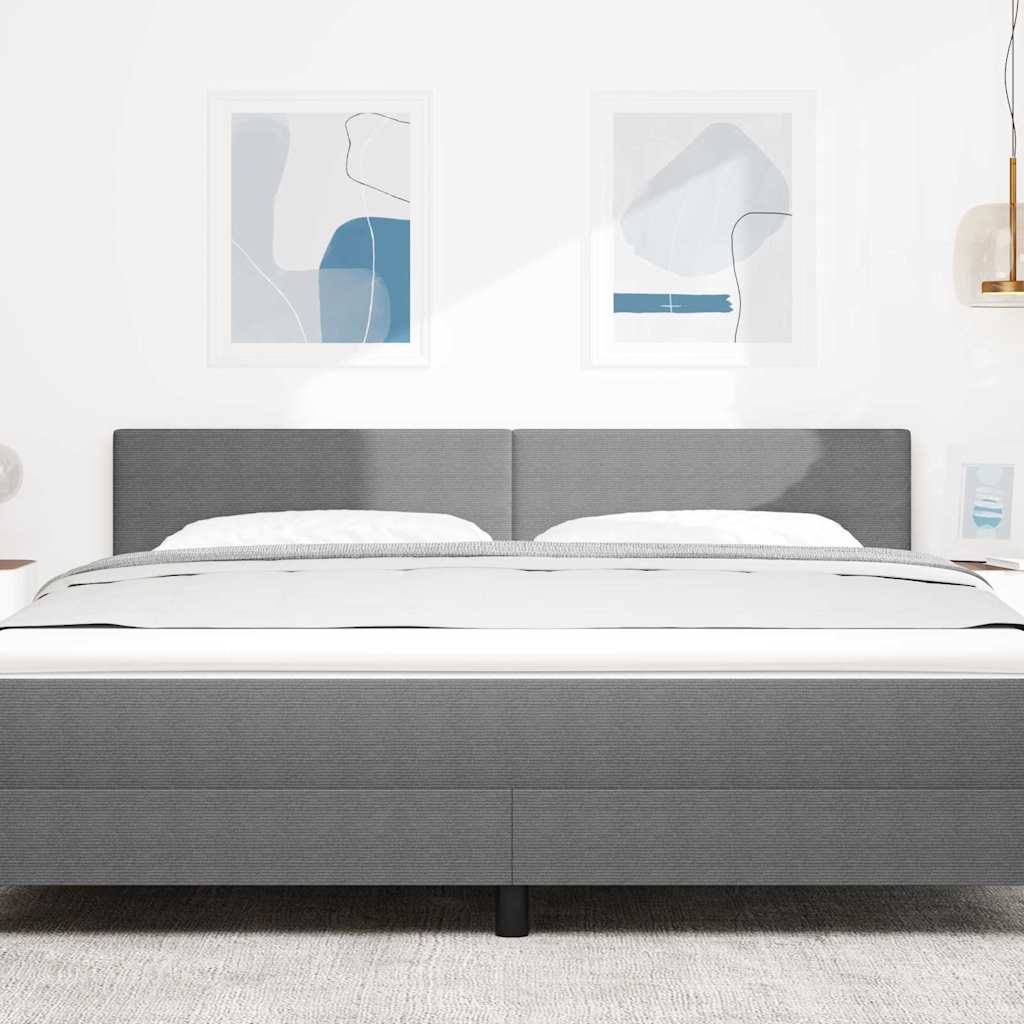 vidaXL LED κεφαλάρι με κεφαλάρι Ανοιχτό γκρι 180 cm Πολυεστέρας