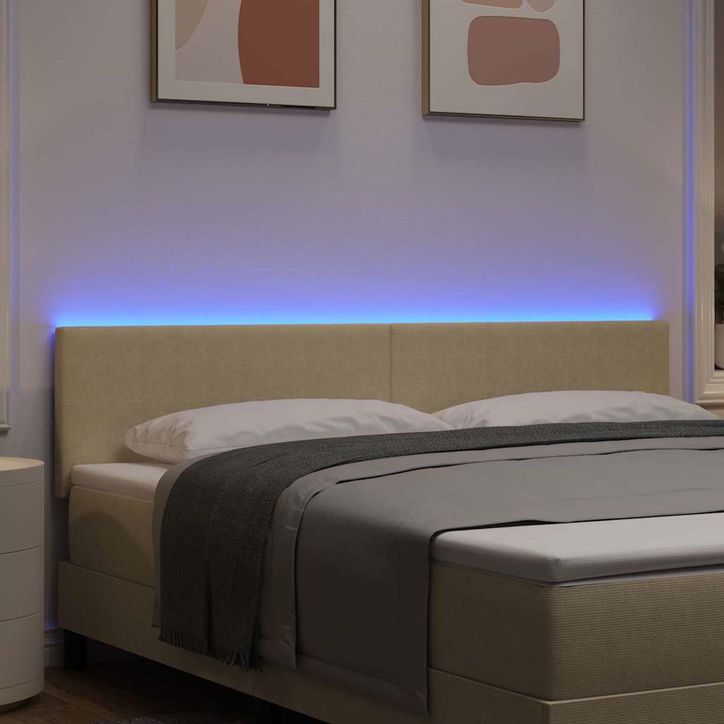 vidaXL LED κεφαλάρι με κεφαλάρι Γκρι Πράσινο 180 cm Πολυεστέρας