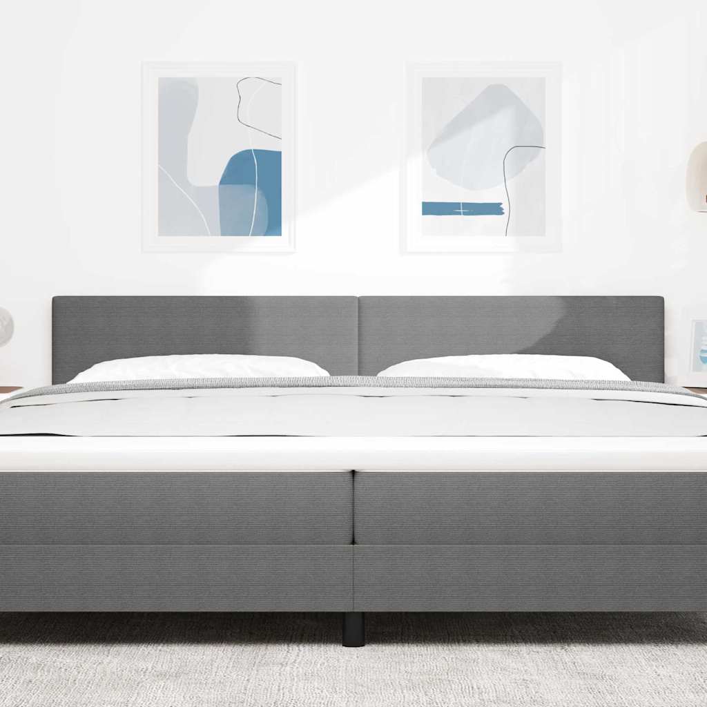 vidaXL LED κεφαλάρι με κεφαλάρι Ανοιχτό γκρι 200 cm Πολυεστέρας